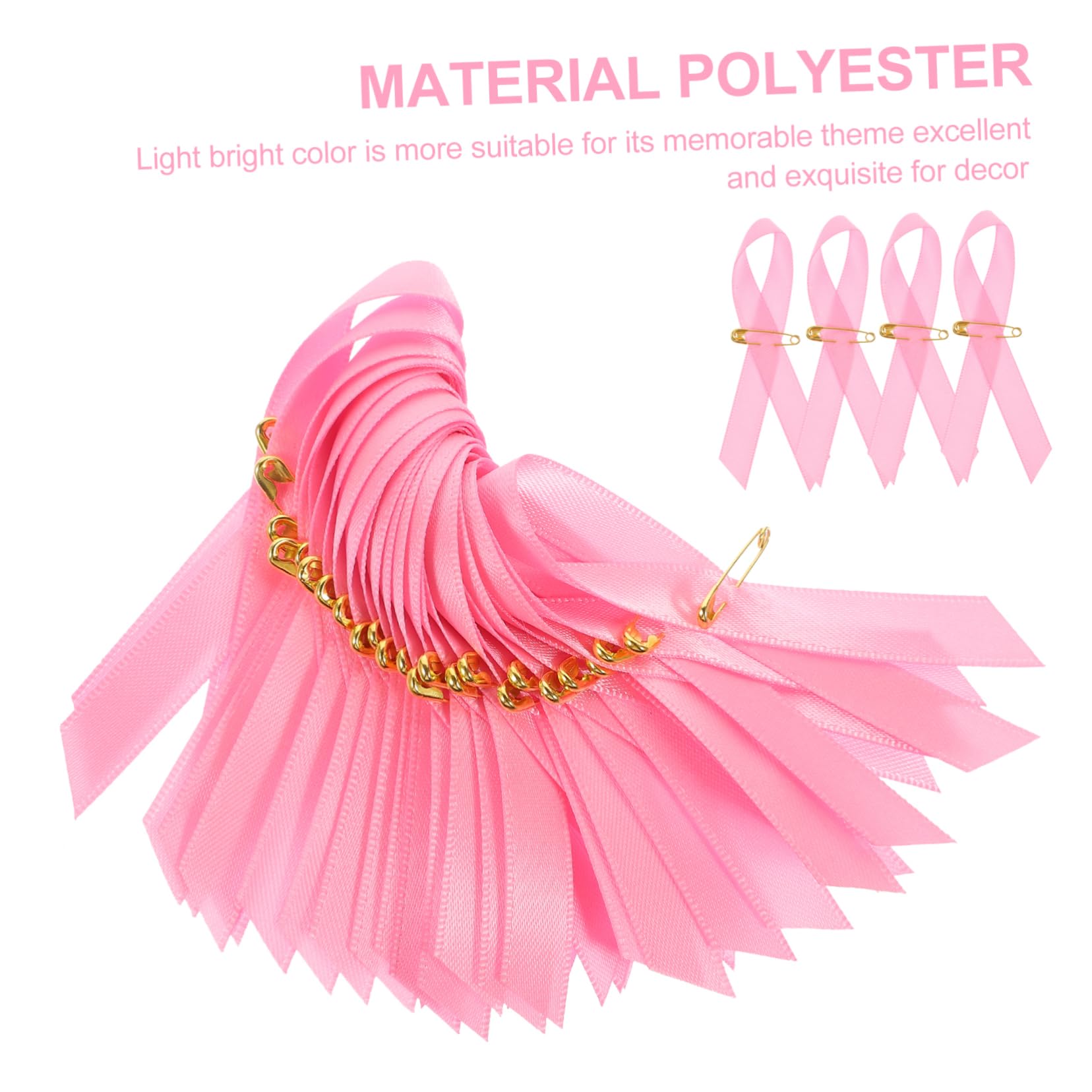 DOITOOL 2 Sätze Brustkrebs Bewusstseinsbänder Mit Pin Rosa Schleifen Anstecknadeln Für Frauen Accessoires Für Brustkrebs Präventionsveranstaltungen Und Spendenaktionen 200 Stück * 2
