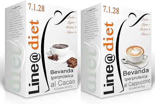 Protein Drinks Line@Diet – Protein Preparations 20 Single-Dose Bags (10 Cocoa Drinks + 10 Capuchin)
