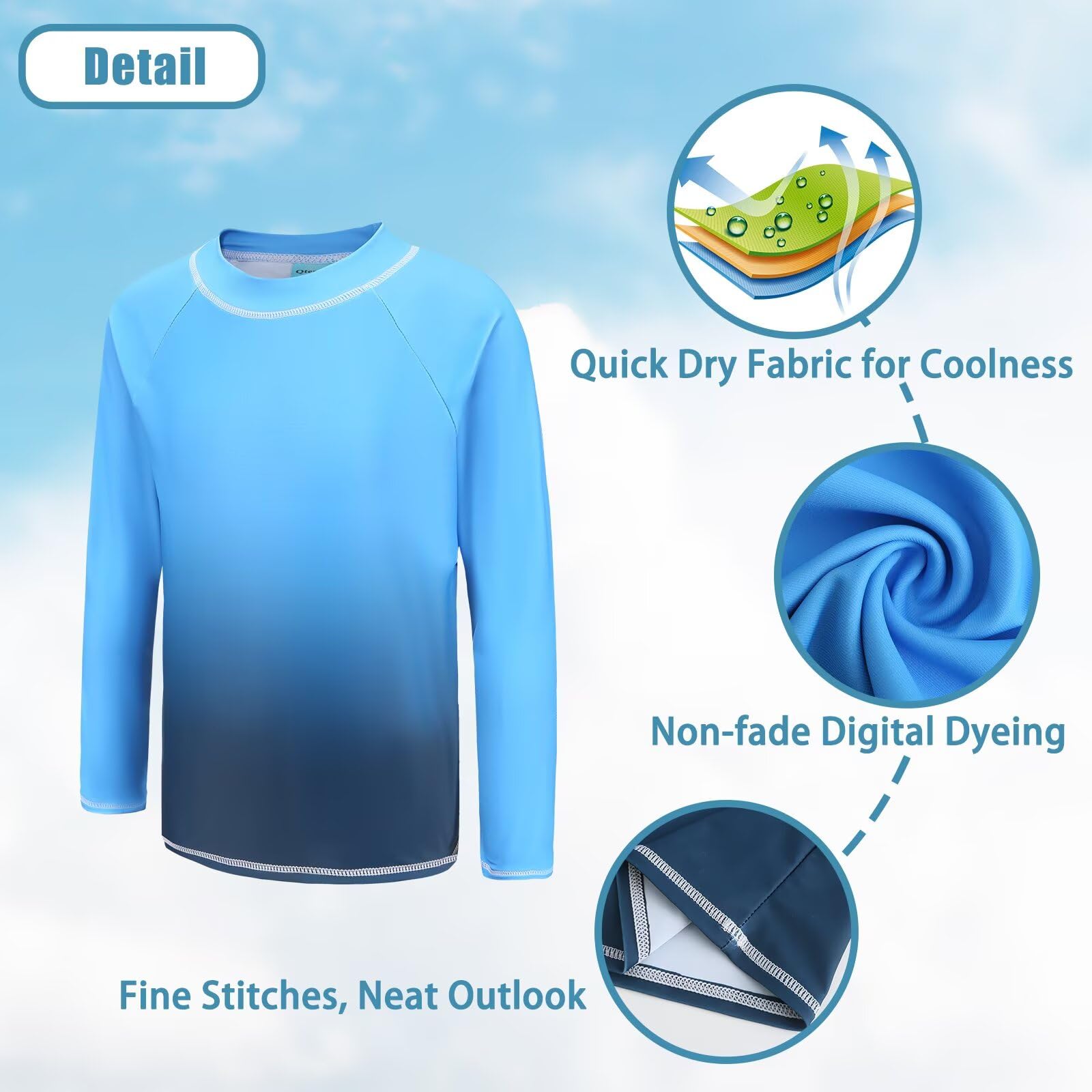 Aisyee Schwimmshirt Jungen Einteiler Langarm Badeshirt Kinder Jungen Badeanzug 122 164/7-16 Jahre