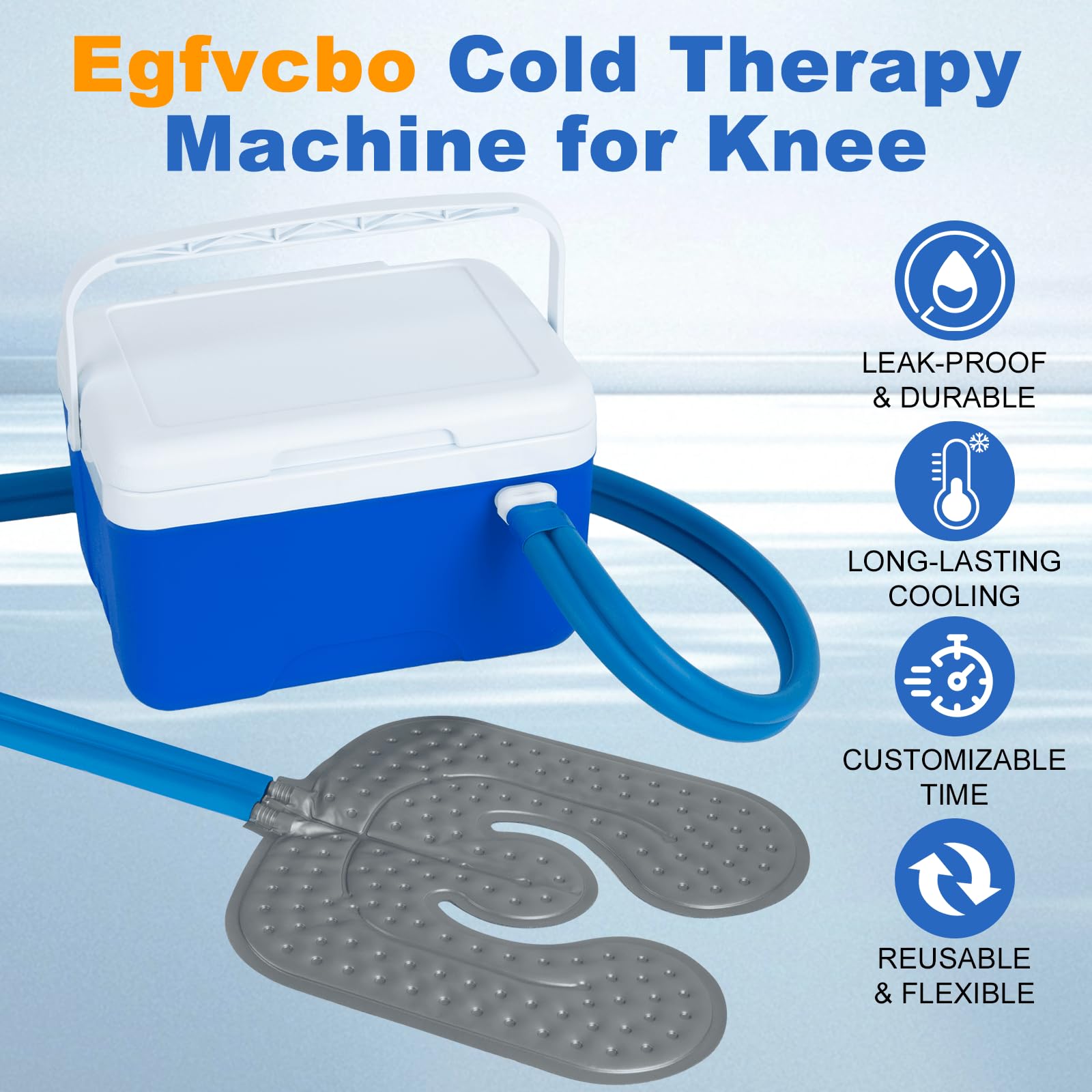 Máquina de terapia de frío para dolor de rodilla, máquina de crioterapia con rodillera flexible, función de temporización, bomba silenciosa para hinchazón, esguinces y lesiones