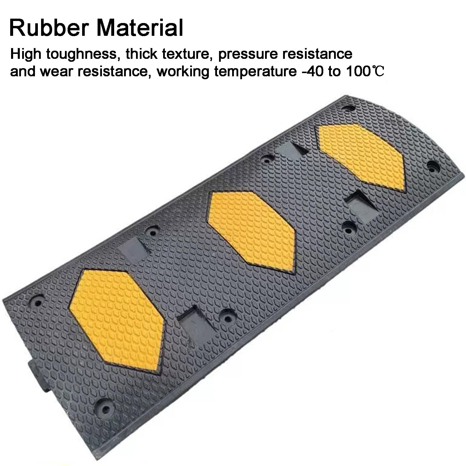 Badenes para Garaje de Goma, Reductores de Velocidad, 100x38x5 cm, Capacidad de 100 Toneladas de Servicio Pesado, para Caminos de Grava de Hormigón Asfáltico