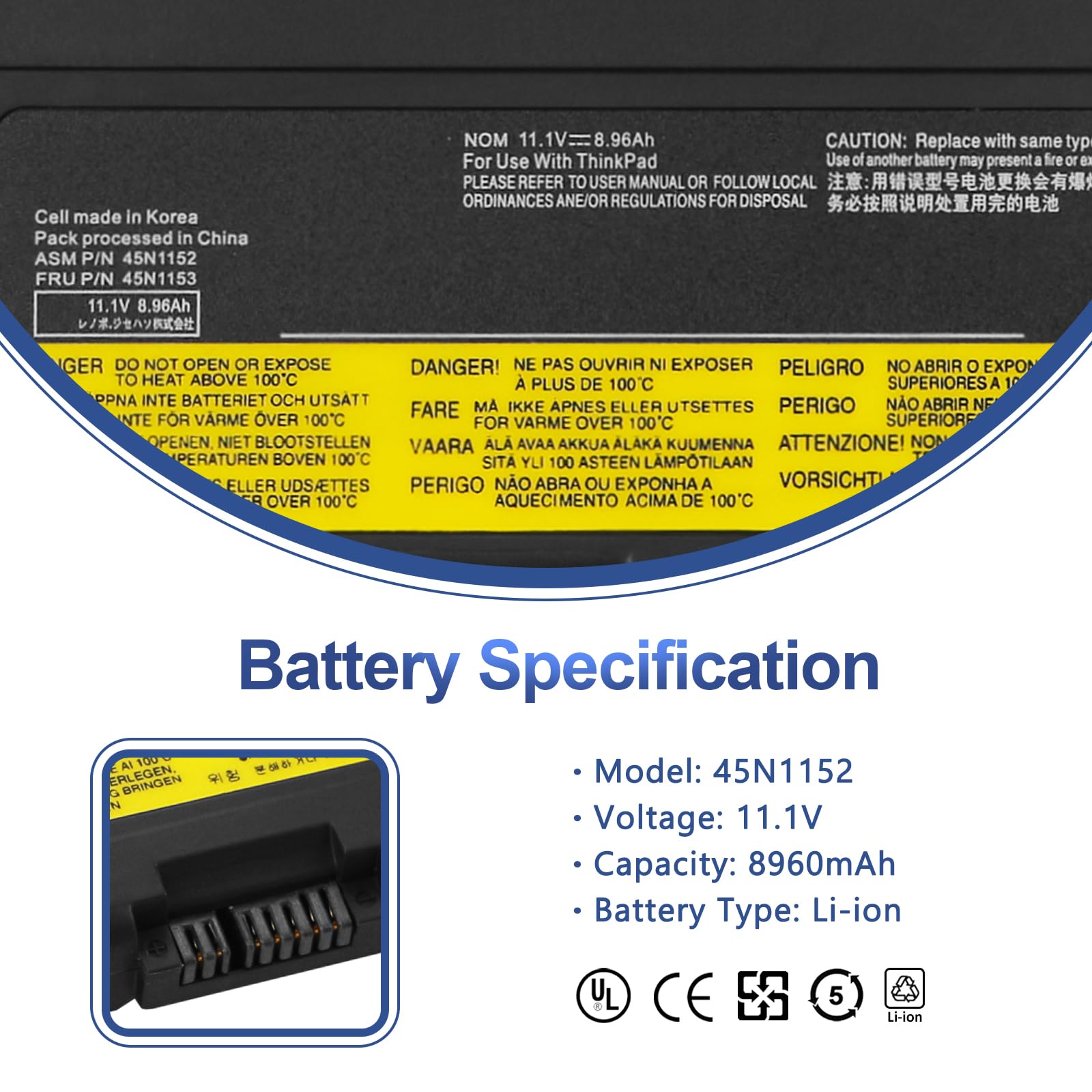 ANTIEE 45N1152 57++ Batteria per ThinkPad T440P T540P W540 W541 L440 L540