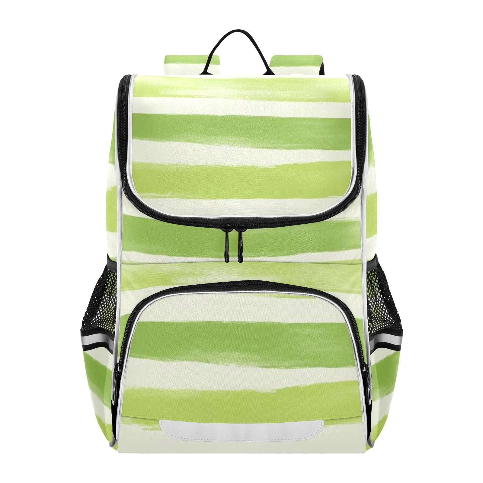 Green Stripe School Backpack for Boys Girls Elementary School Bookbag Travel Bag Daypack for Students