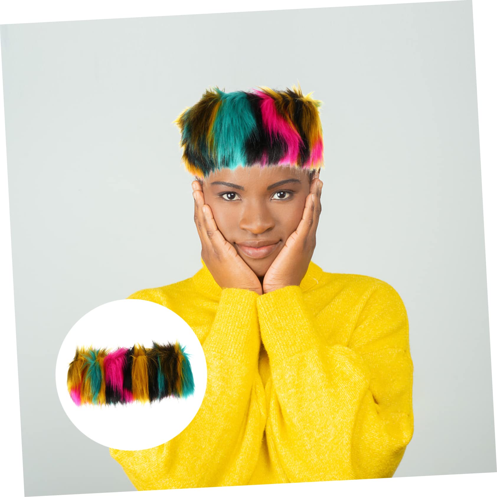 FRCOLOR 3 Pz fascia peluche hair charms hair jewelry fascia scalda orecchie cofano per uomo finta per da calde fasce per la testa morbida pelliccia