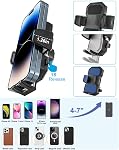 CD Support de téléphone pour voiture - Support de téléphone de voiture réglable en hauteur CD Fente, Ultra Sturdy CD Lecteur de téléphones cellulaires pour votre voiture pour iPhone 17 Pro Max 16 15 14 13 12 Air Plus, S25, Smartphones 4-7"