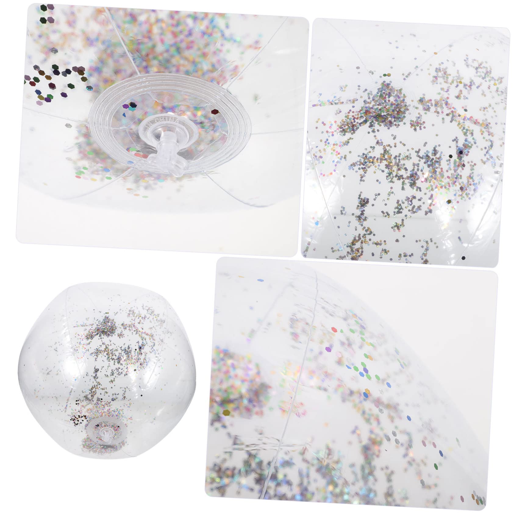LIOOBO 1 Set Inflatable Glitter Sequins Beach Ball Pool Party Favor Eye Catching Transparent Design for Summer Fun Swimming Pool Activities Beach