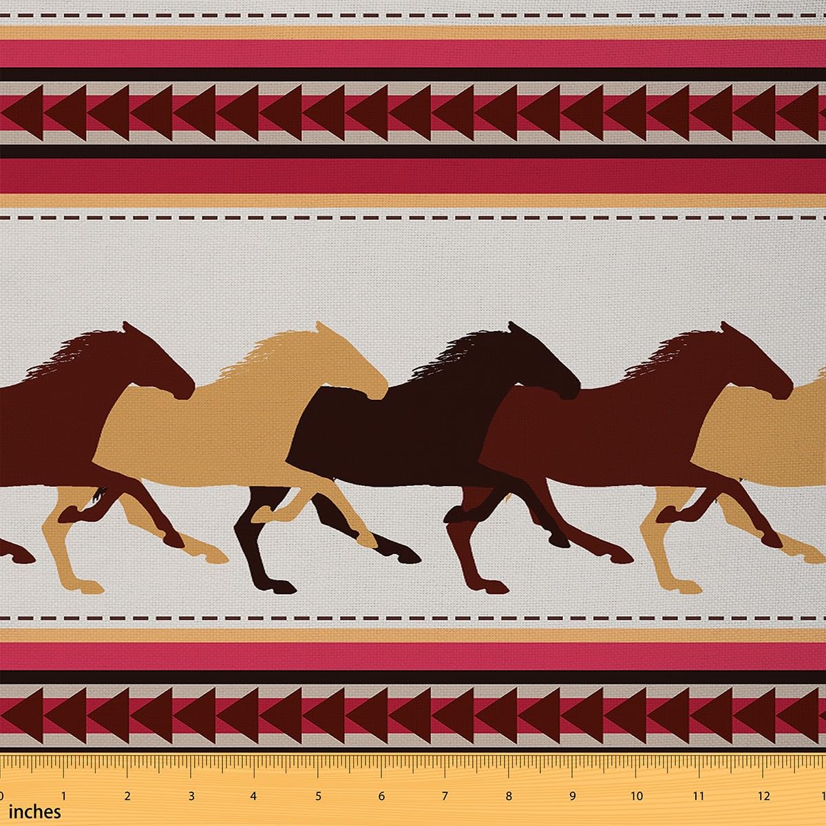 Horse Fabric by The Yard Galloping Horse Stripes Lines Upholstery Fabric for Chairs Cowboy Farm Decorative Waterproof Outdoor Fabric 5 Yards (L460*W150cm) — image 1