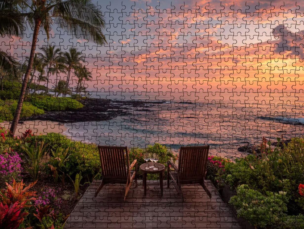 Puzzle per Adulti 4000, Tramonto Spiaggia, legno Classico Puzzles LDYQS6589