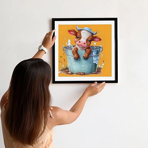 Miniatura 6 de MOGTAA Kits de pintura artística de diamante de vaca para adultos, kits de pintura de diamantes de vaca colorida para niños principiantes, kits de