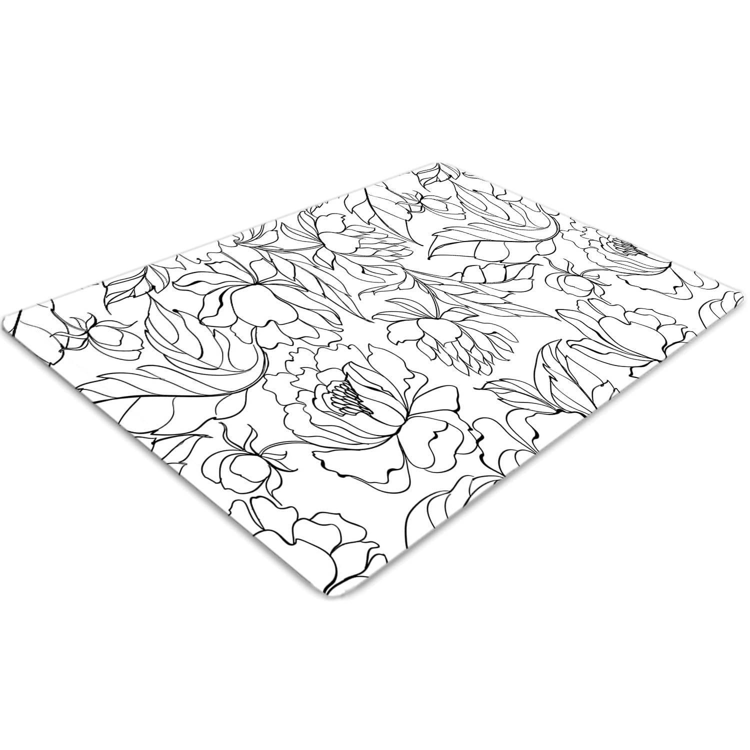 Tapis de chaise pour le bureau à la maison avec motif fleurs de pivoine