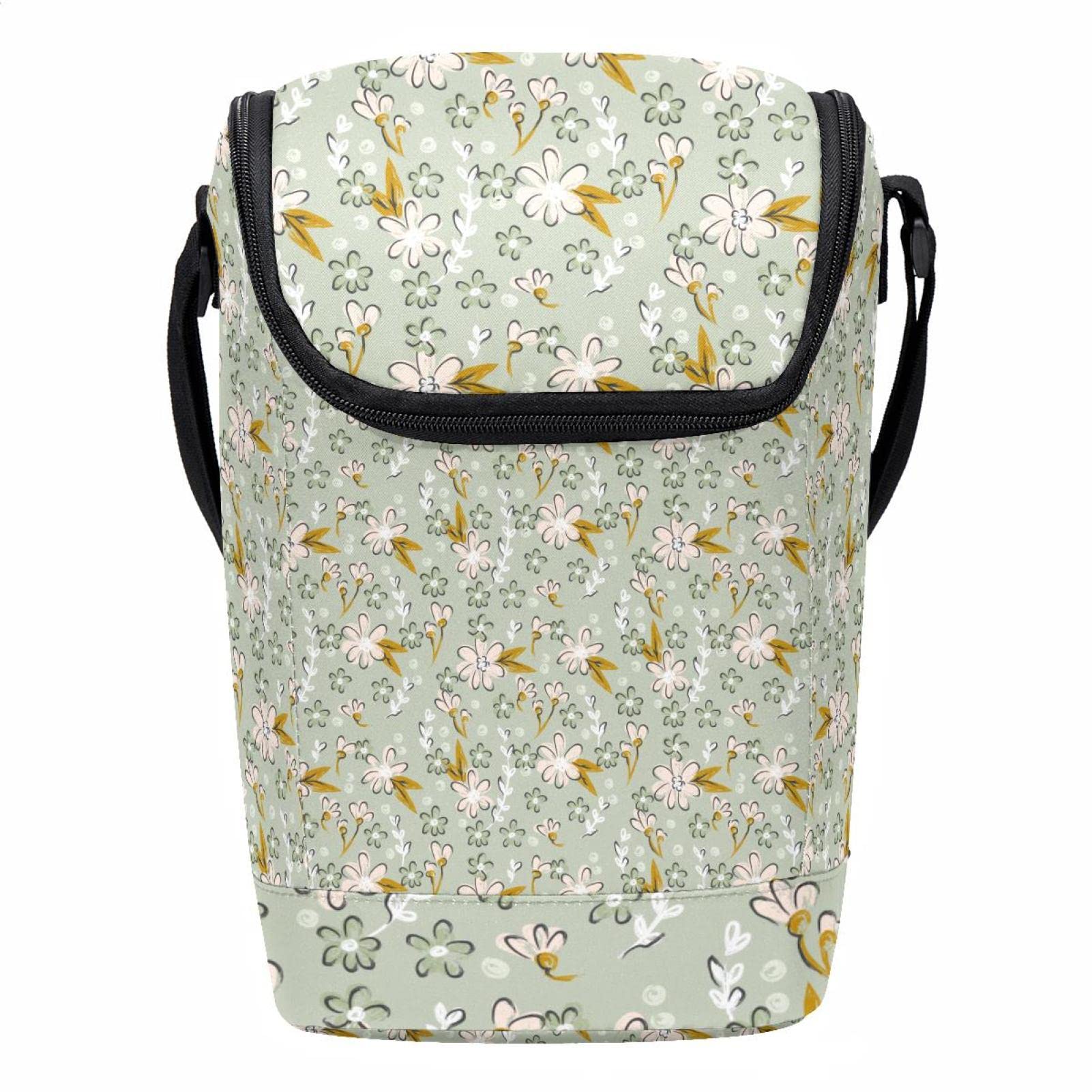 Lonchera para el trabajo escolar y picnic con diseño floral unisex