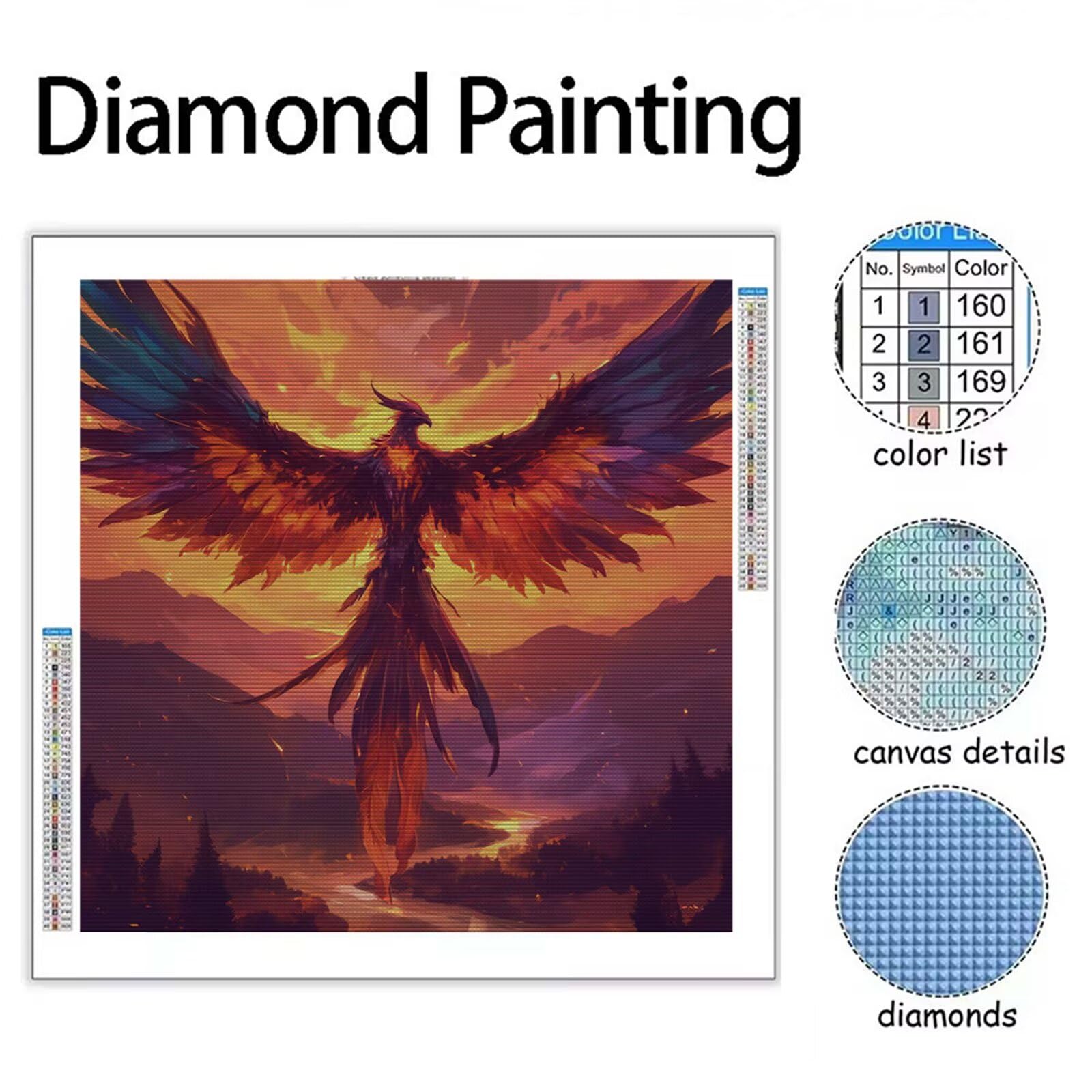 Diamentowy obraz krajobraz 80x80cm 2025 nowy diamentowy obraz feniks 5D DIY kwadratowy haft diamentowy z akcesoriami ręczna aktywność dla dorosłych kreatywne obrazy artystyczne zestaw do dekoracji