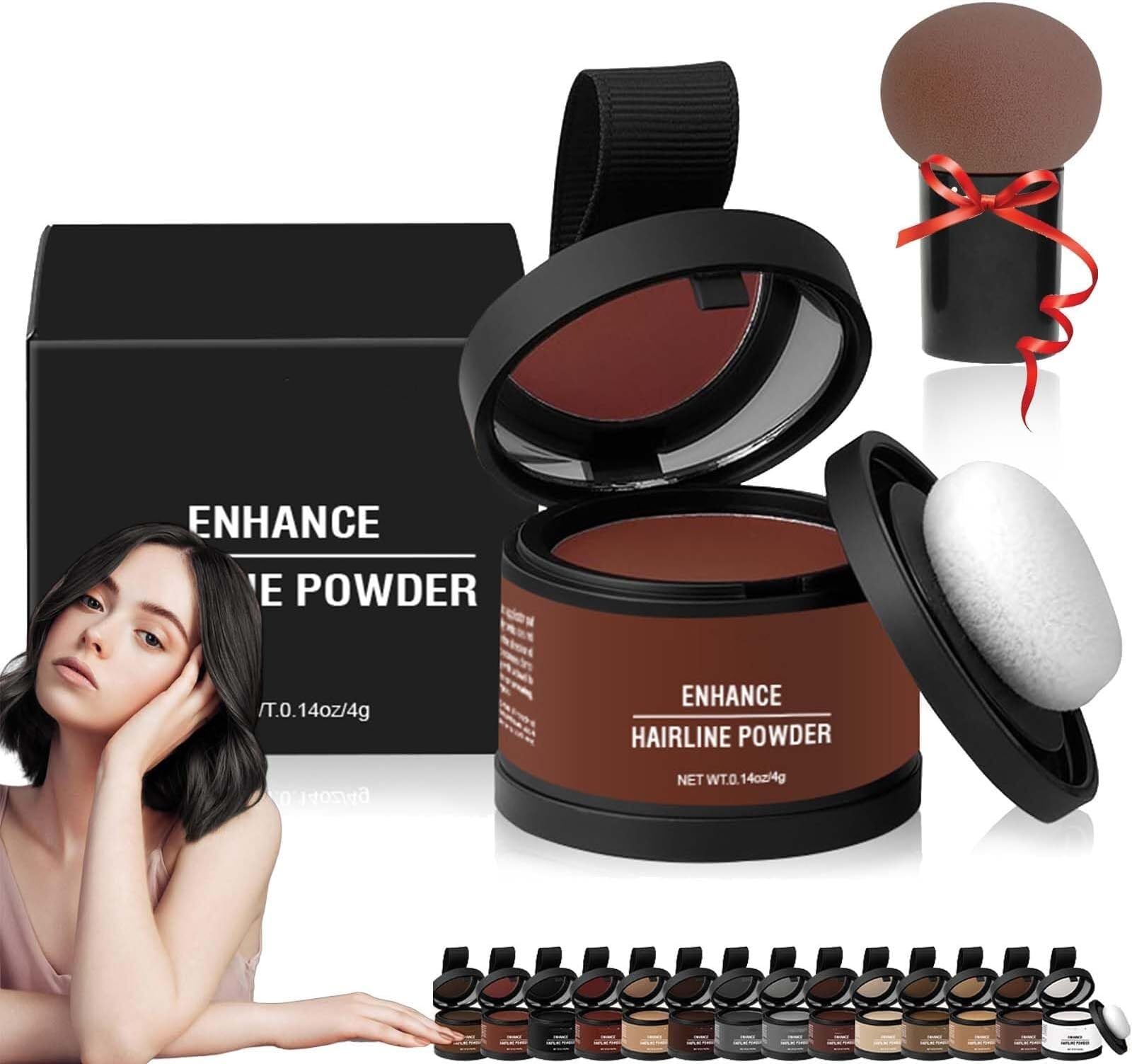 Maycheer Hairline Shadow Powder, 2024 New Maycheer Magic Root Cover Up, Pang Pang Hair Shadow, 14 Colors Root Touch Up Powder with Mirror, Instantly Conceals Hair Loss, Water Sweat Resistant(Auburn)