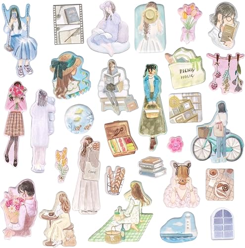 Miniatura 6 de Calcomanías estéticas retro hinchadas para niños, niñas y adultos, lindas calcomanías japonesas 3D para funda de teléfono, flor de hojaldre,