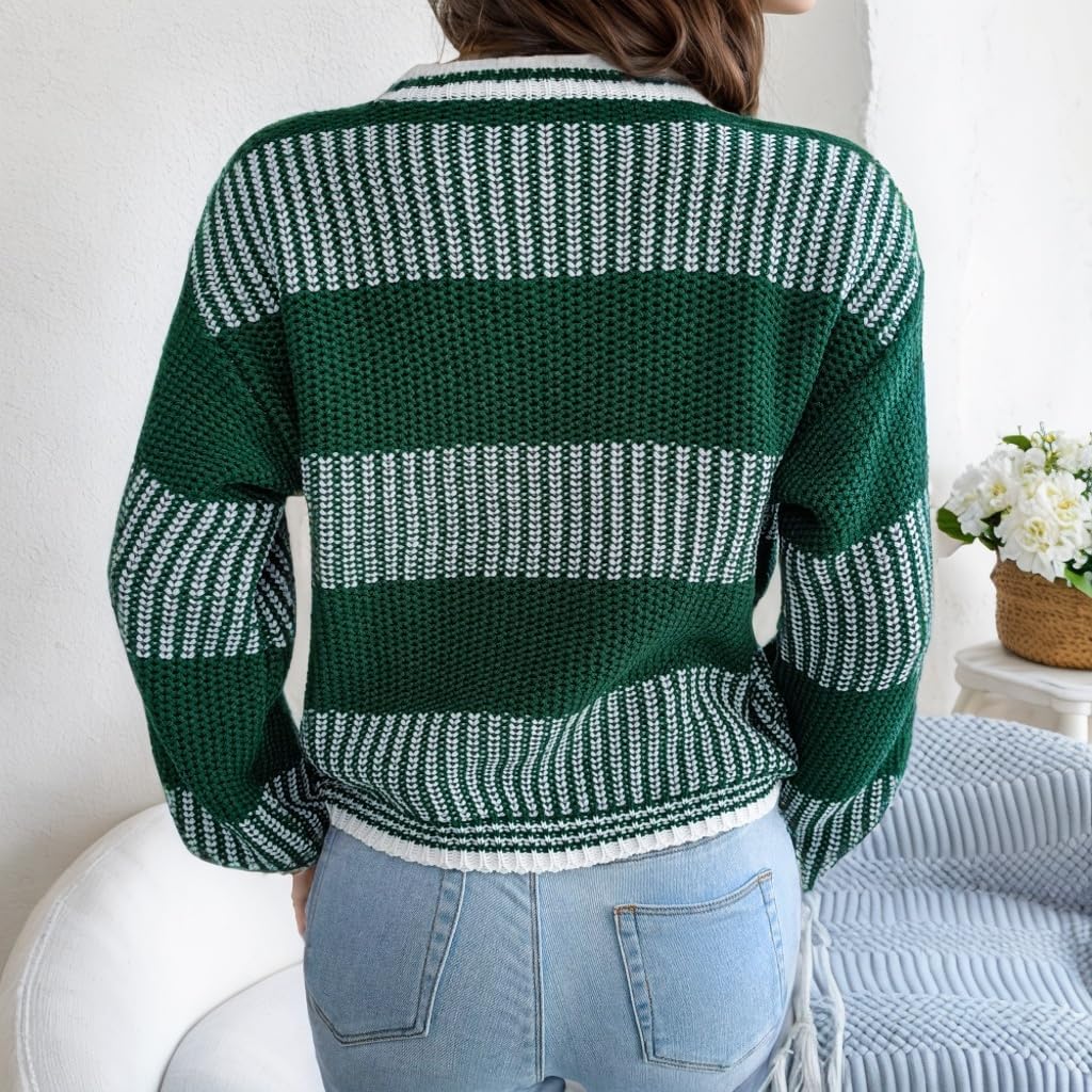 ZAFUL Women's Mock Neck Sweater Long Sleeve Ribbed Knit Basic Cropped Pullover Sweater - Image 3