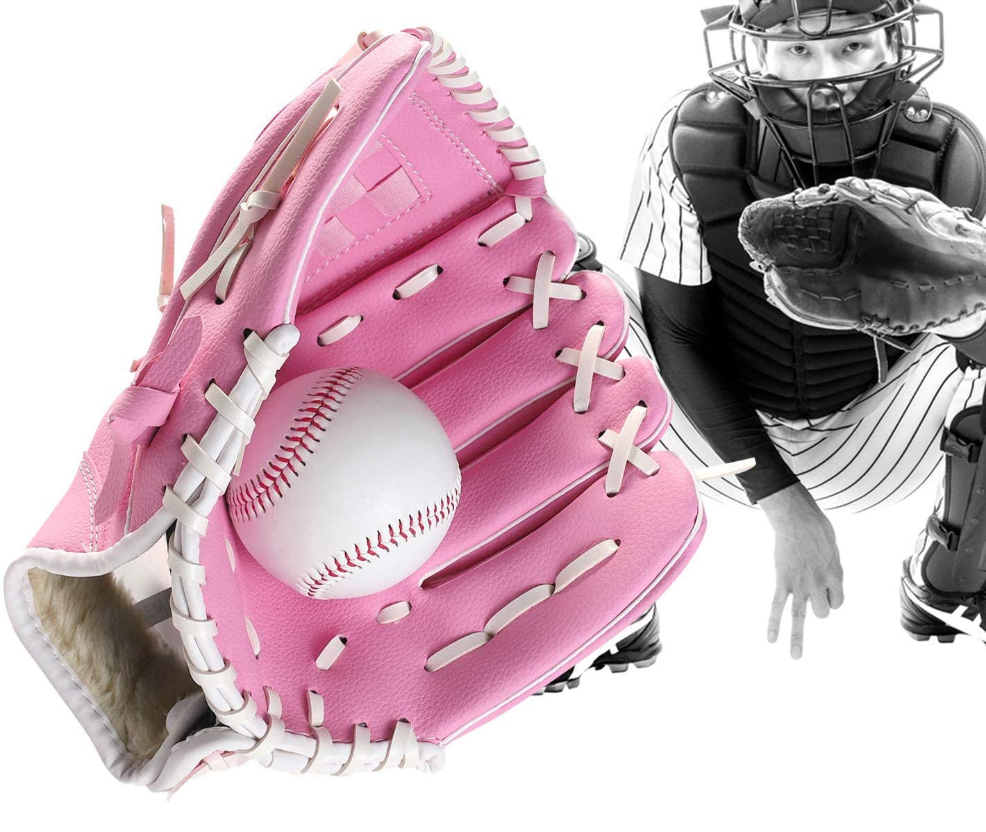 Guanto da baseball Guanti da battuta sportivi con guanti da softball per lanciatore di ispessimento in morbida pelle sintetica PU 12,5 pollici Guanto per mano sinistra