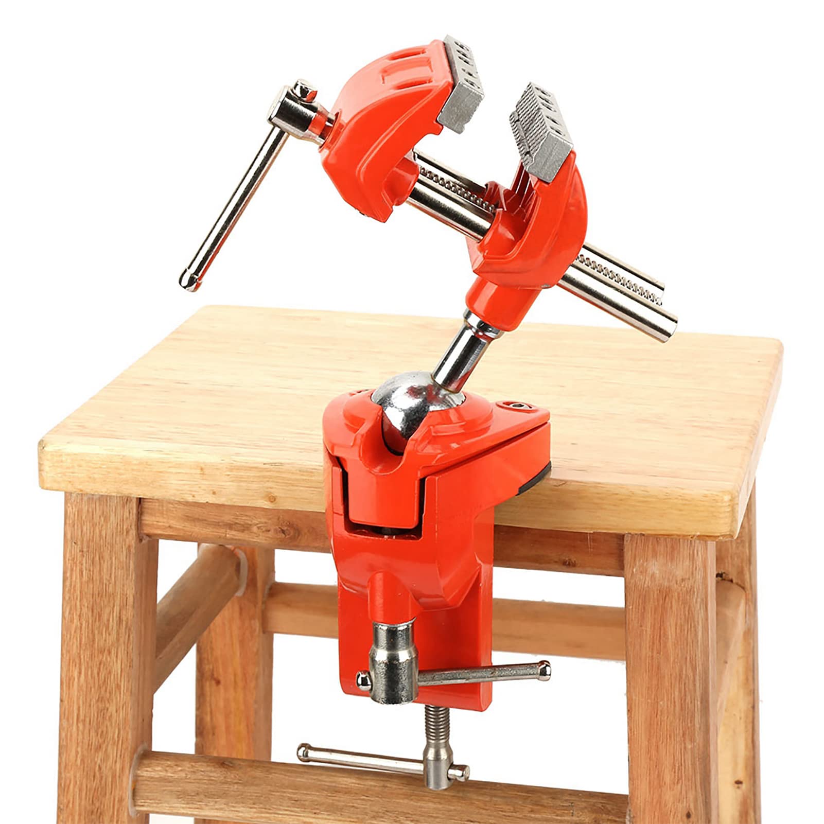 Tornillo de Banco Giratorio 360° Ajustable con Mordaza de 70 mm, Mini Abrazadera de Mesa para Carpintería y Trabajo Profesional, Herramienta Esencial para Talleres de Madera