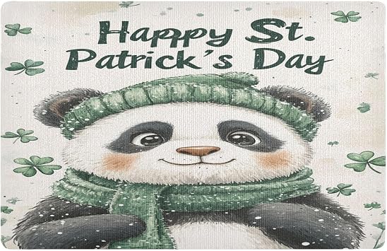 Door Mat 32x20in Non-Slip Rubber Backing Trap Dirt and Moisture Back Door Mat Absorbent Entryway Mat for Muddy Shoes & Paws St Panda