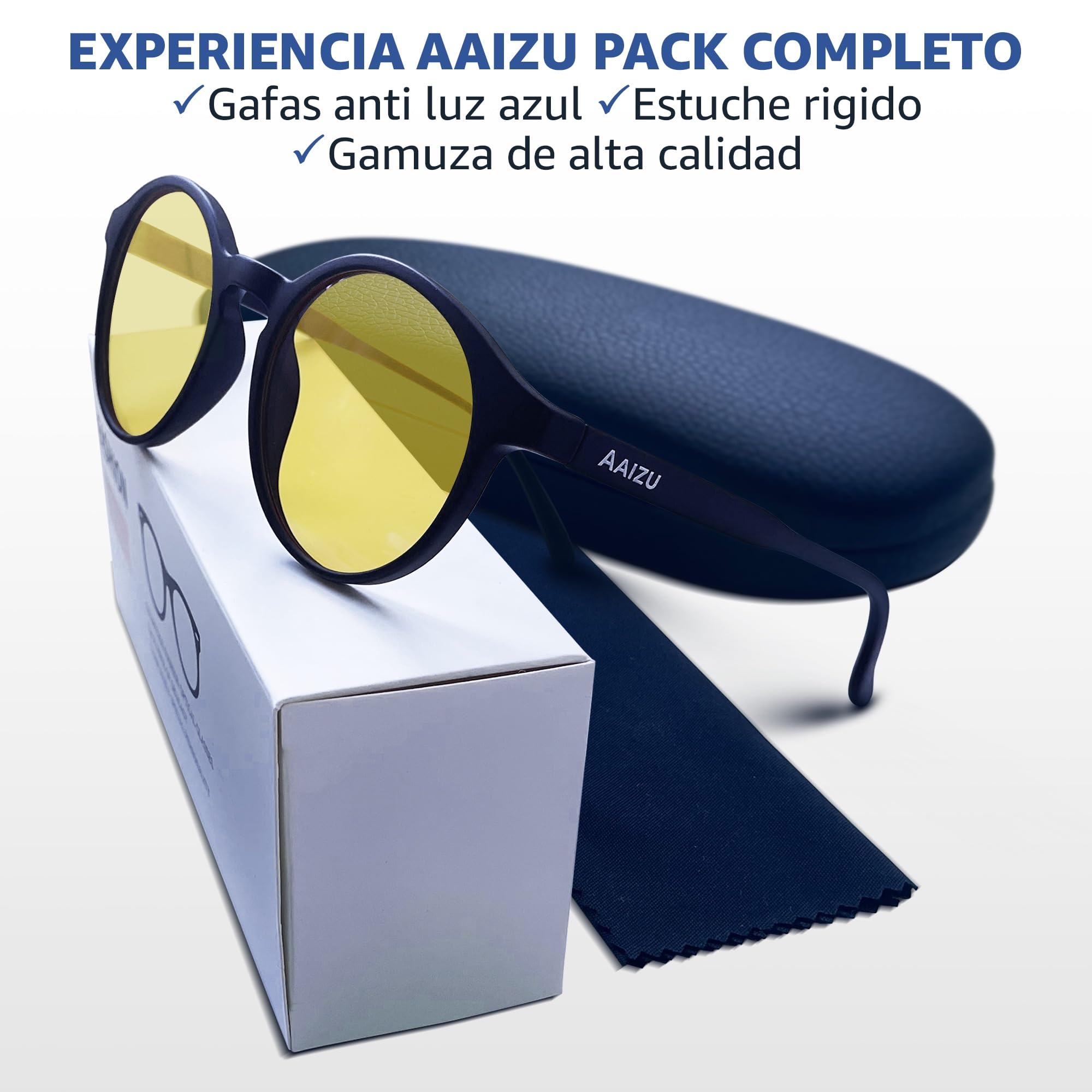 AAIZU-Gafas Luz Azul para Hombre y Mujer- Gafas Filtr Luz Azul para Ordenador, Gamming y Pantallas- Bloqueo Anti Luz Azul- Reduce la Fatiga Visual y Mejora el Descanso — view 6