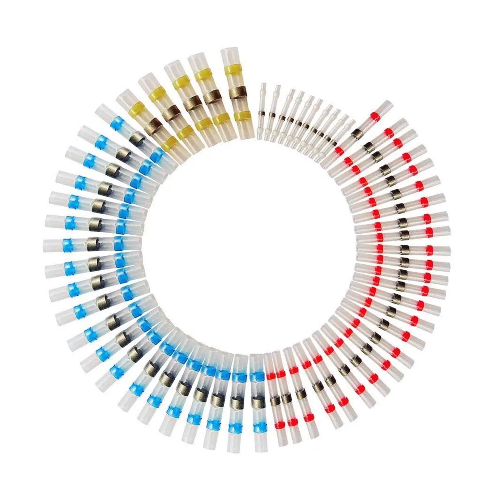 Kit de 300 conectores de cable eléctrico termorretráctiles con aislamiento surtido, terminales de empalme con manguito de soldadura, AWG10-26
