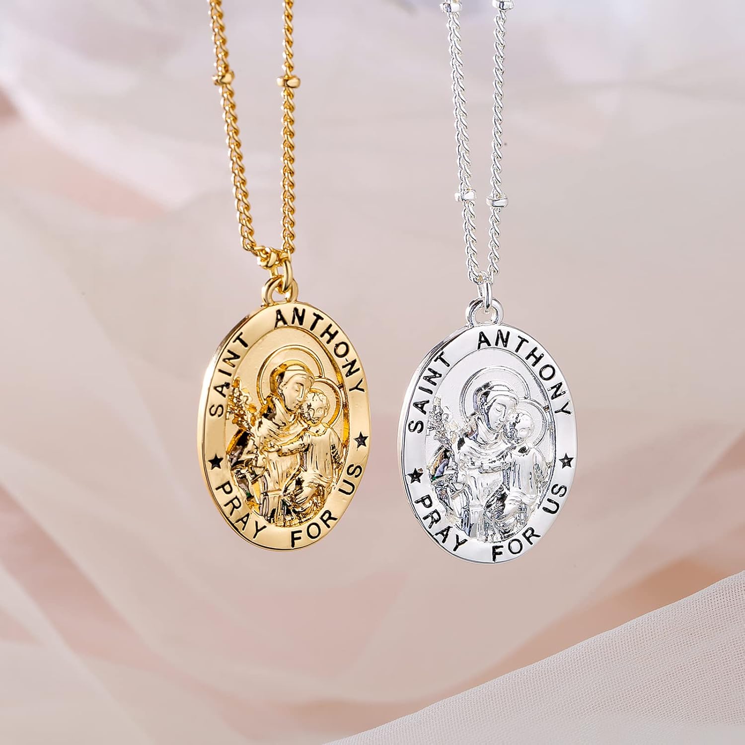 Ascona Valentines Day Gifts for Her Saint Christopher/Michael/Jude/Joseph/Anthony Necklace for Women Catholic Medal Pendant Jewelry 18+2 Inches - Image 4