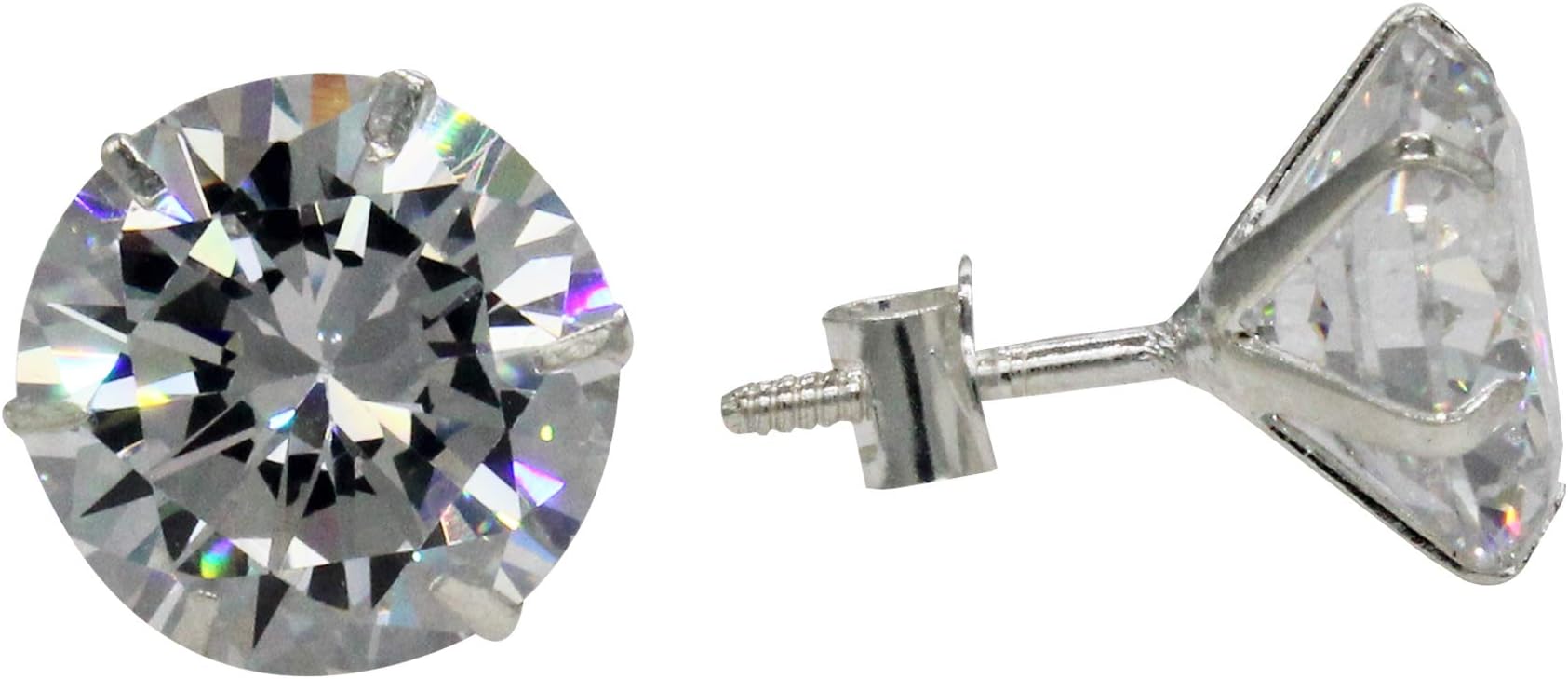 SJ SHUBHAM JEWELLERS925 Silver Brilliant Cut Cubic Zirconia Stud Earrings for Men women and Kids