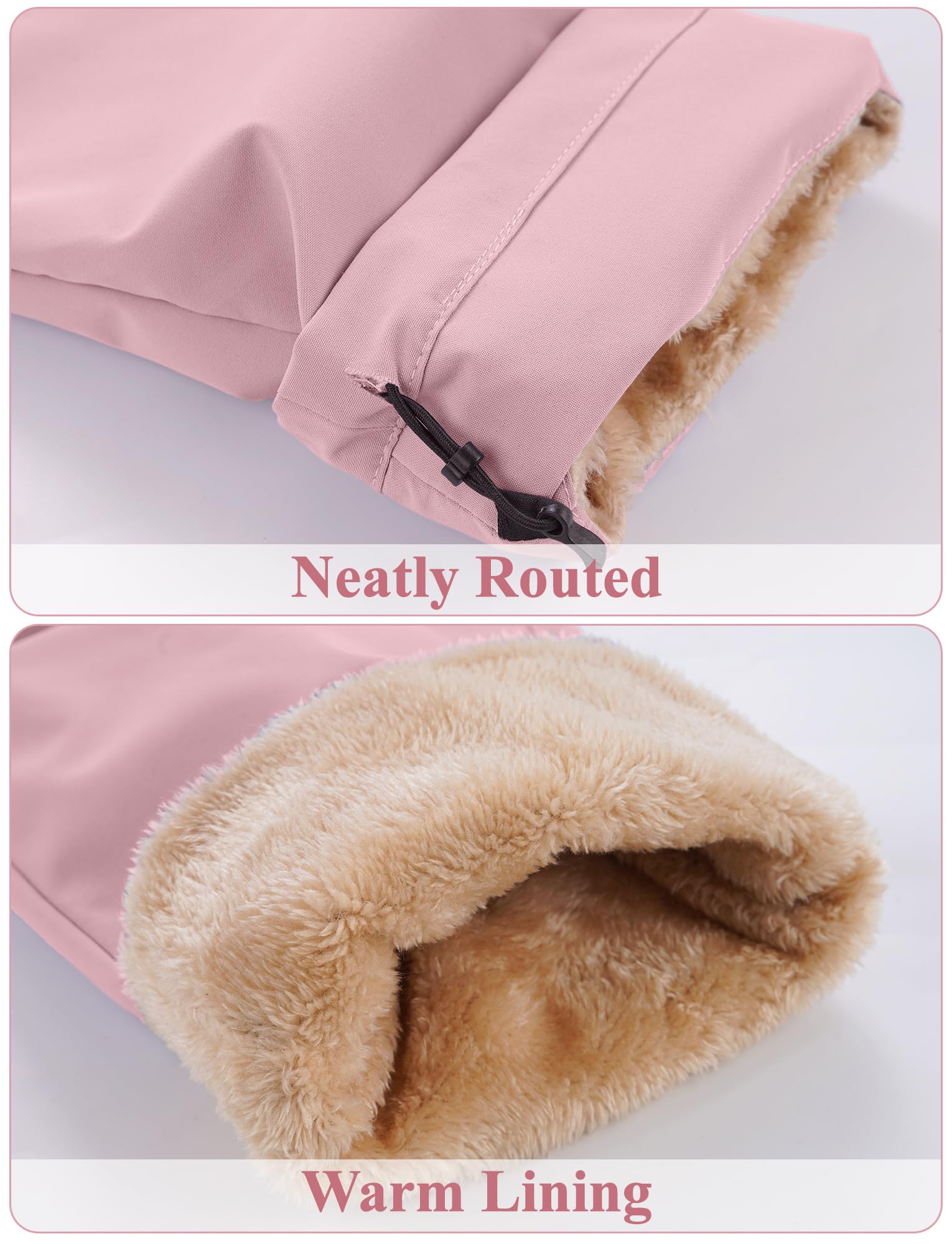 Happy Cherry - Pantalones de Montaña Invierno Niña Pantalones de Nieve con Forro Polar Infantil Pantalón de Nieve A Prueba de Viento Calentar Softshell para Senderismo Esquí al Aire Libre -104-170cm