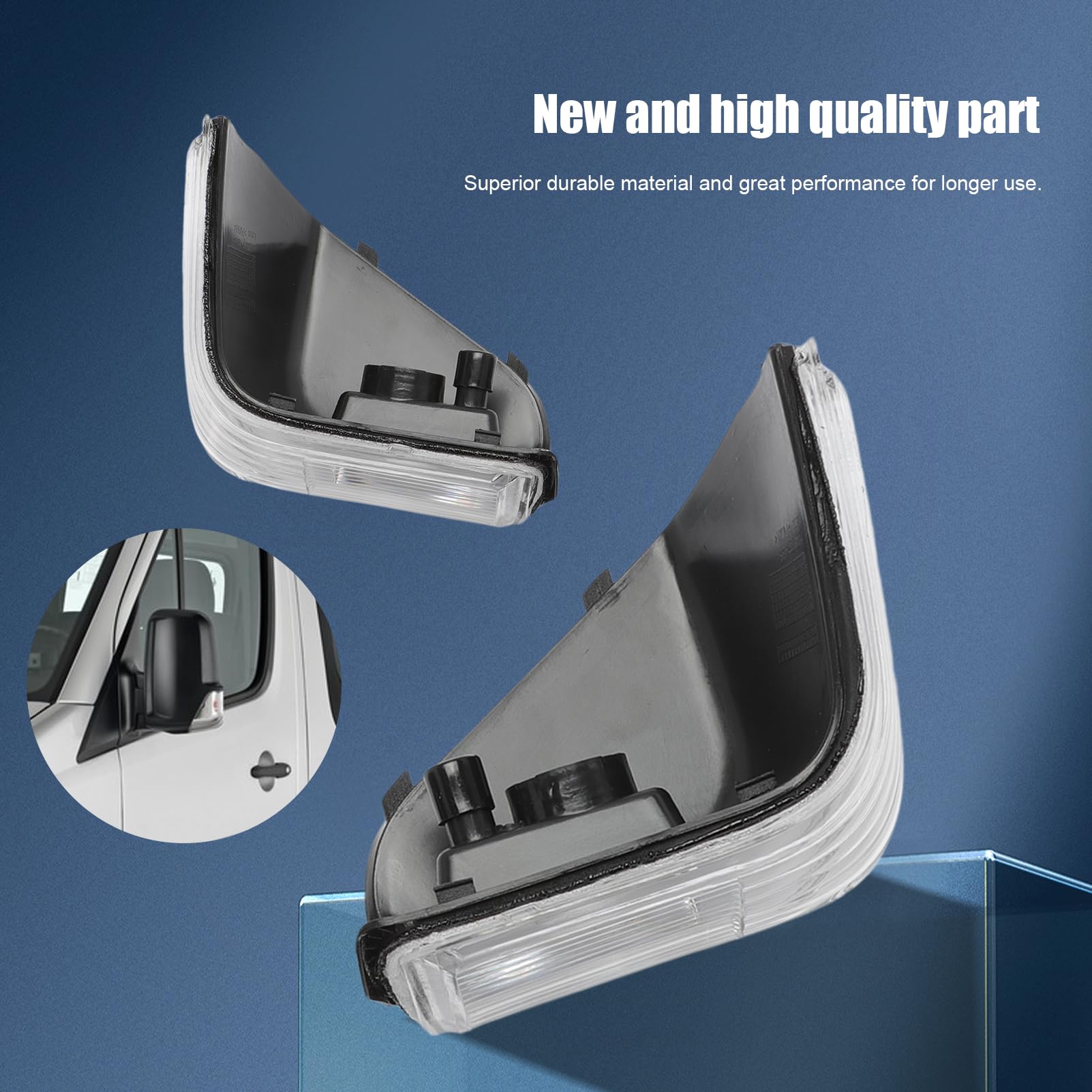 Specchietto retrovisore Indicatore Lampada Lente Specchietto retrovisore Luce di segnalazione Set per Mercedes Sprinter V-W Crafter 2006-2017 A0018228920 2E0953049A A0018229020 2E0953050A