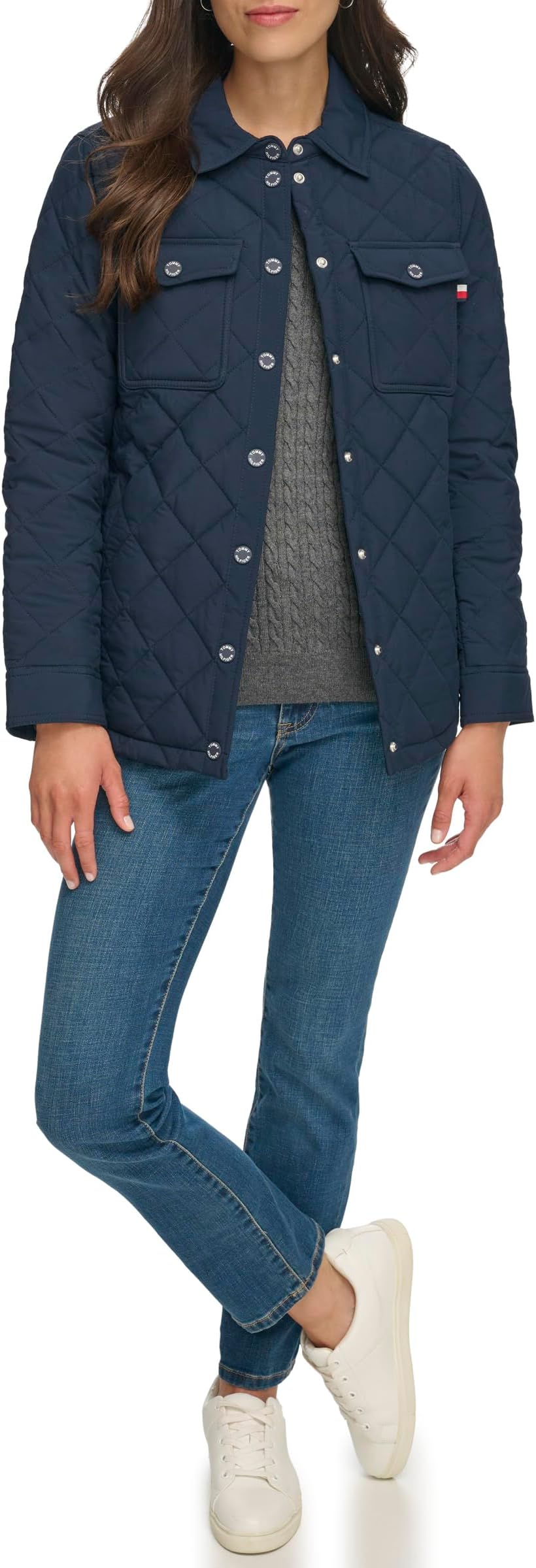 Tommy Hilfiger Womens Classic Quilted Shacket