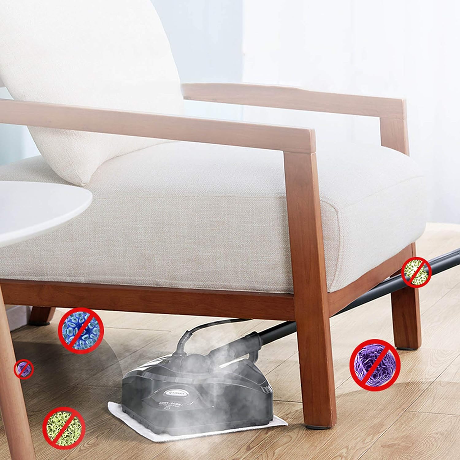 Electric Steam Mop High Temperature Cleaner Washer And Polisher Carpet Floor 1200W Electric Mop Hard Floor Steam Cleaner for All Floors White