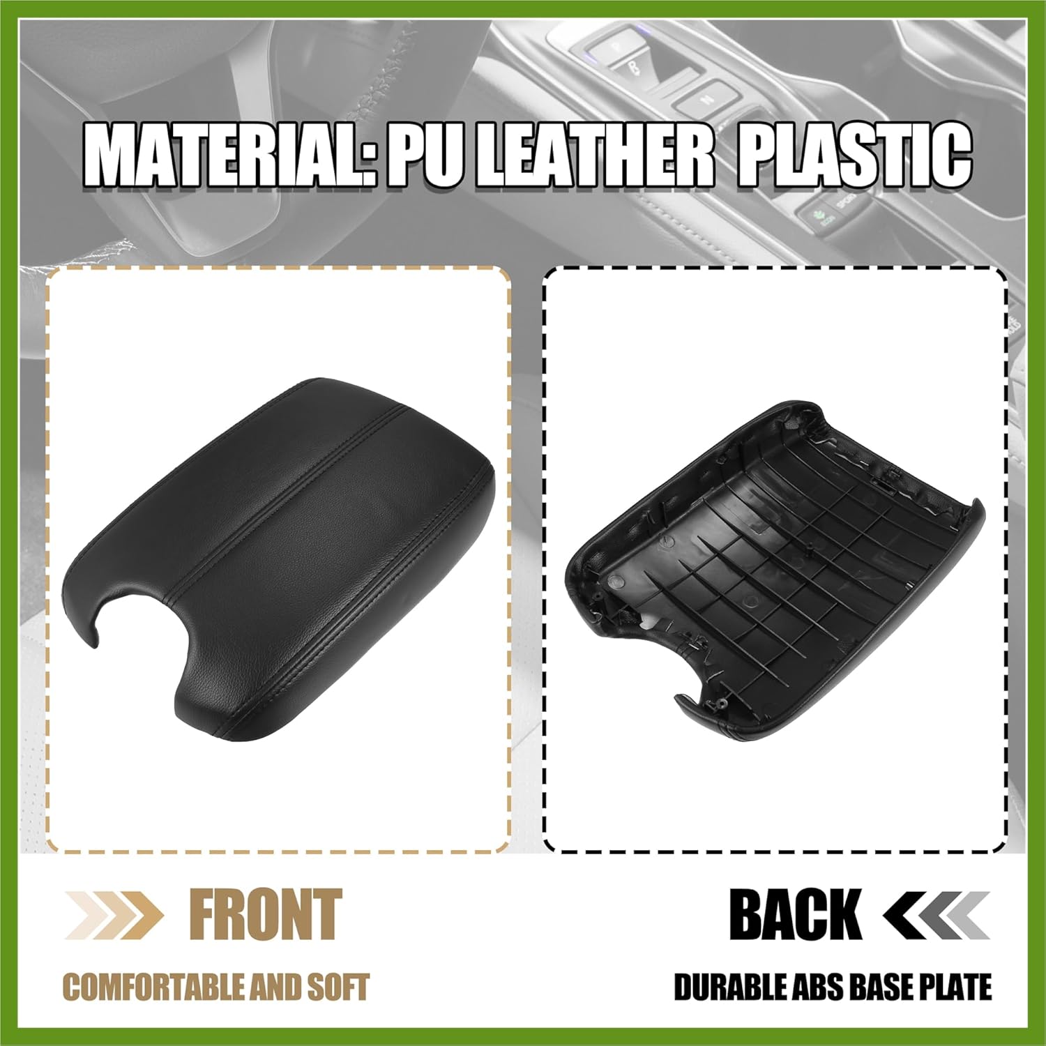 1 Set Car Center Console Cover Front Door Panels Armrest Replacement for Honda Accord 2008 2009 2010 2011 2012 Black Replace Parts Vehicle Components