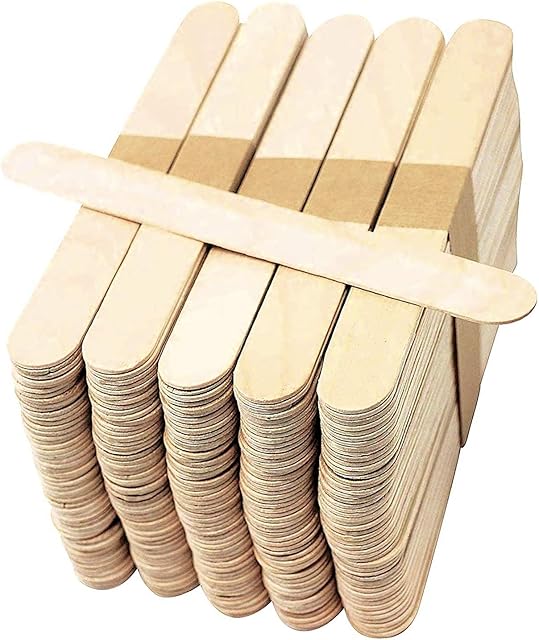 Kids B Crafty 50 Jumbo Lollipop Sticks , Lolly Sticks, Lolly Sticks for Craft, Wooden Popsicle Sticks,Craft Sticks, Wooden Lollipop Sticks, Jumbo Natural Craft 150mm X 18mm -Plant Labels