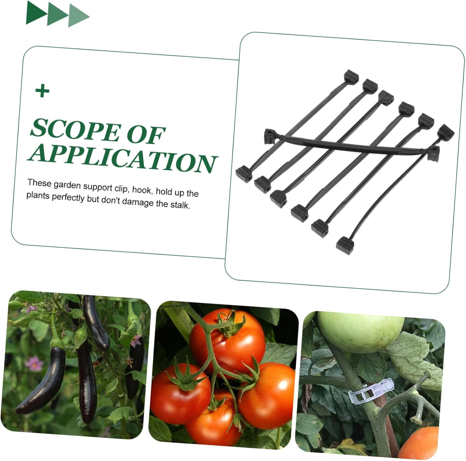 VICASKY 1bag Flexible Vine Clips Garden Plant Clips for Grape Cucumber Climbing Plants Sturdy Branch Fixing