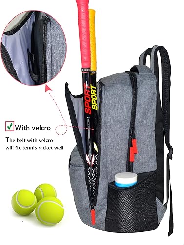 Miniatura 3 de d'yallee Bolsa de tenis para hombres y mujeres, racquetball, pickleball paddle squash, bolsa cruzada deportiva para adultos con puerto de carga USB