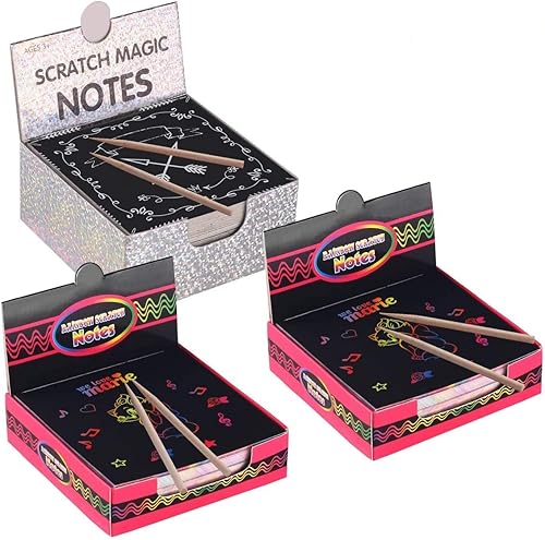 Miniatura 8 de BESTING Papel de rascar 210 hojas de 4 x 4 pulgadas para niños, nota de rascar de color arcoíris con 4 rascadores, 10 bobinas de encuadernación en