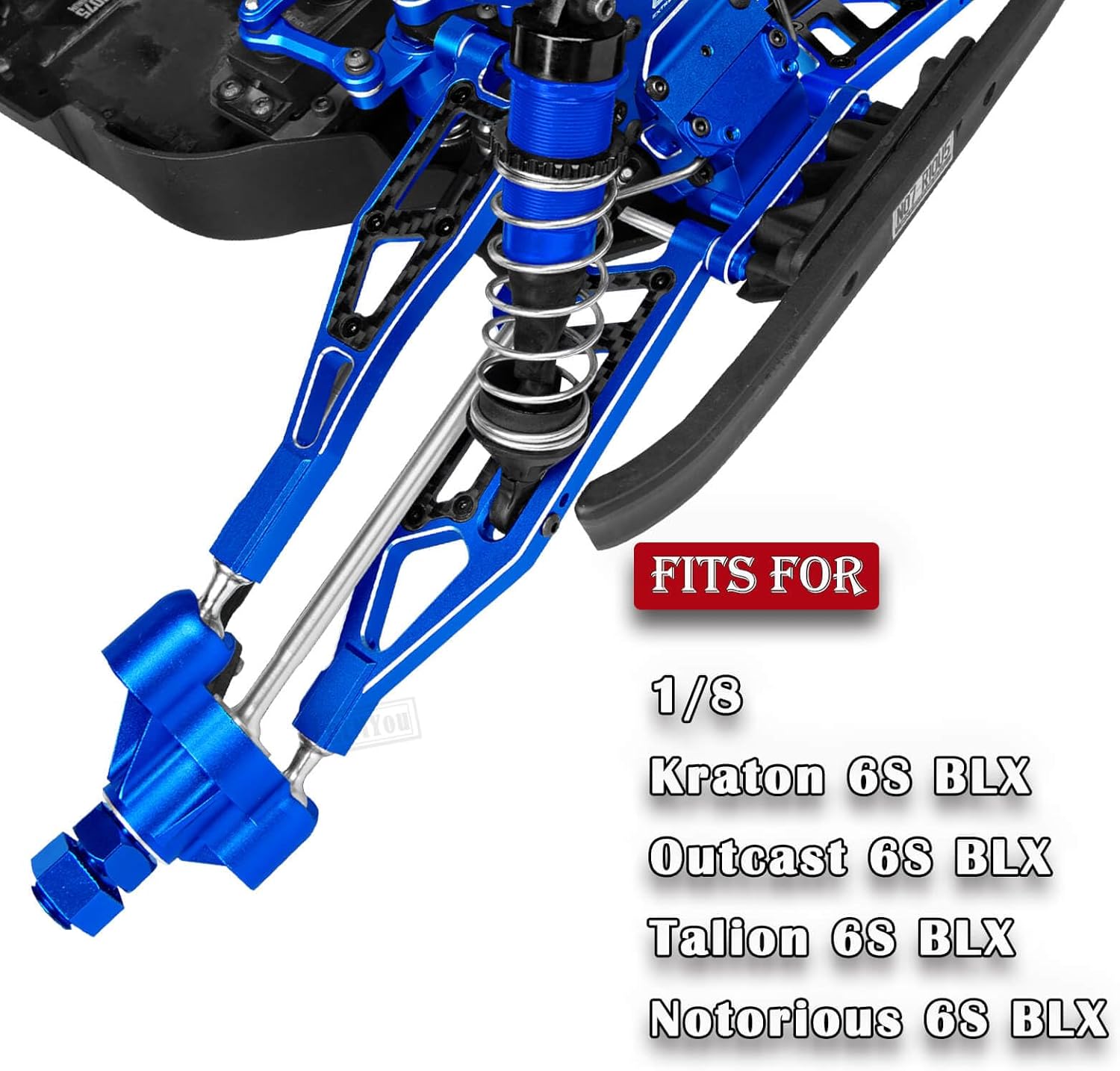 RC Suspension Arms Upgrades Part for 1/8 Kraton 6S BLX,Outcast 6S BLX,Notorious 6S BLX,Talion 6S BLX,Aluminum Front Upper & Front Lower & Rear Suspension A-Arms Hops up w/Pivot Balls,Navy Blue