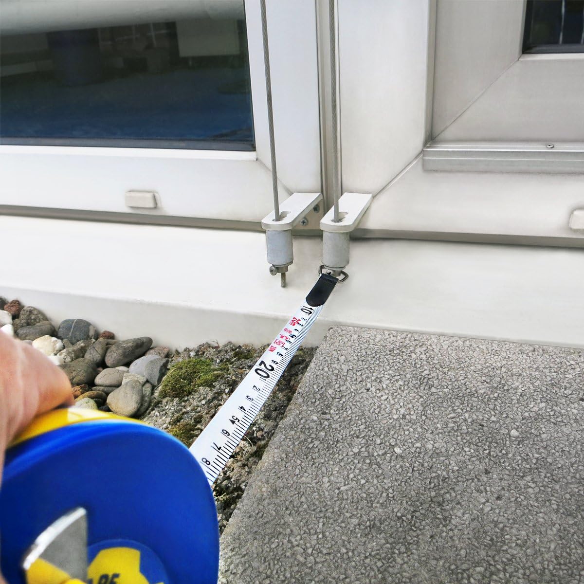 S&R Tape Measure Open Reel Surveyors Fibreglass 20 m/ 66 Ft INCH and Metric, Twice Marked, Width 13 mm, Blue, 20m - Image 5