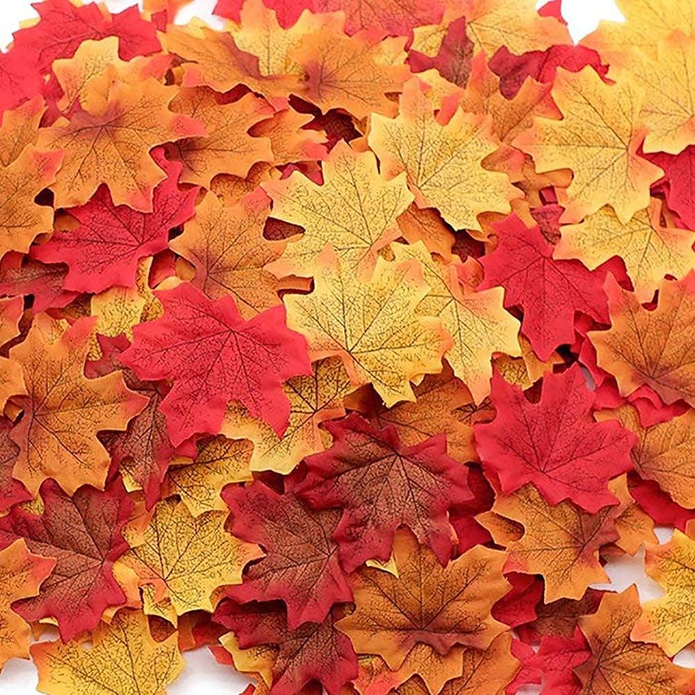 Amazon.com: wonuu 200Pcs Mixed Artificial Leaves Assorted Fall Maple ...