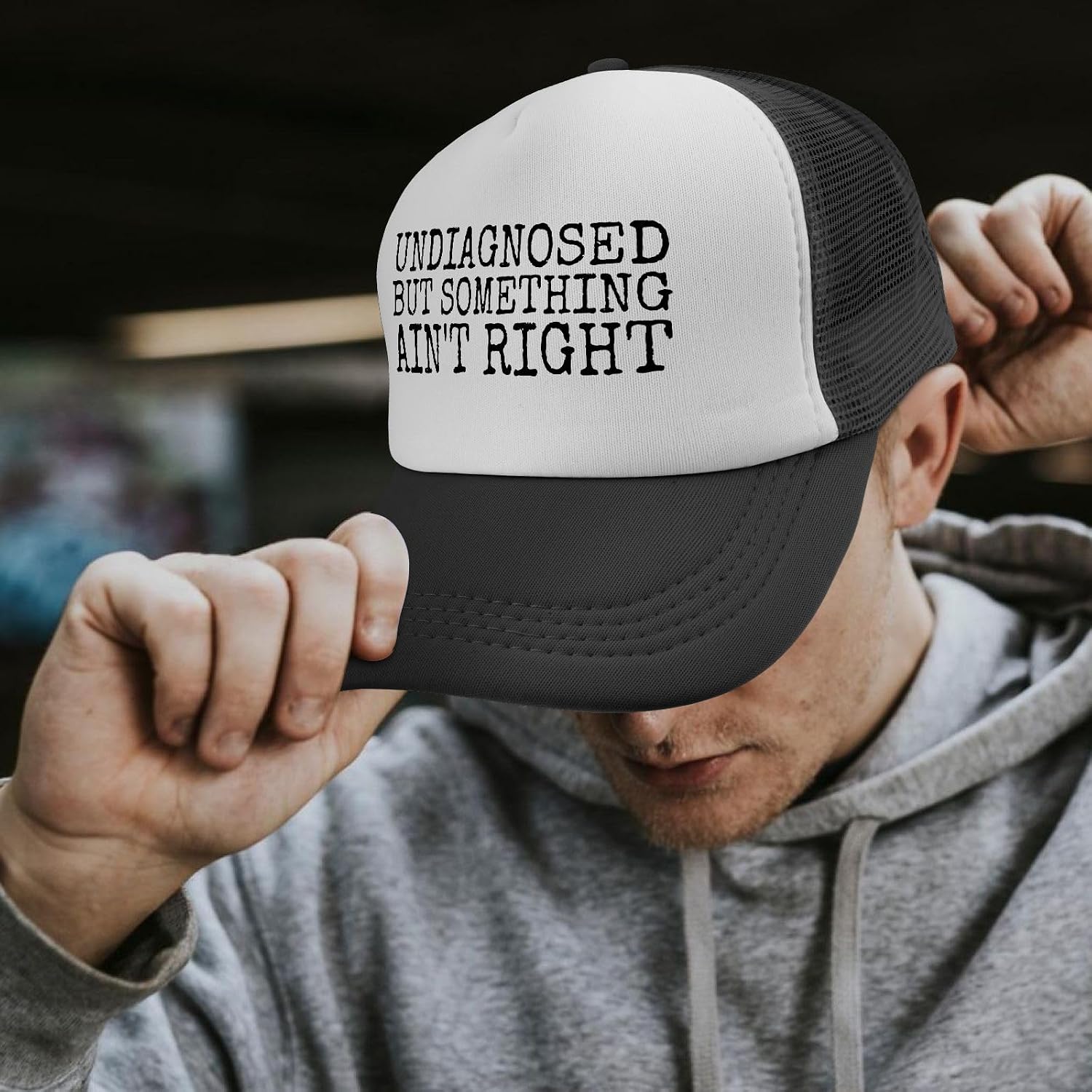 Undiagnosed but Something Ain't Right Hat Funny Trucker Hats for Men Dad Hat Gifts