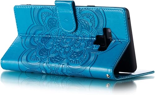 Miniatura 4 de LEECOCO - Funda para Samsung Note 9 con diseño de mandala en relieve de piel sintética de lujo, cartera con tapa para cuaderno, soporte magnético,