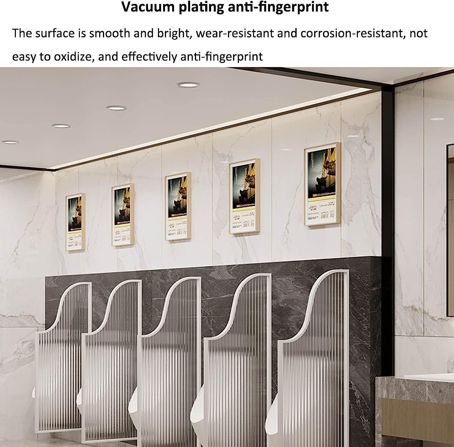 Urinal partition Protection Screen Wall-Mounted Urinal Privacy Screen Toilet Partition,120 * 40 Cm Stainless Steel Frame and Tempered Glass Panel Part
