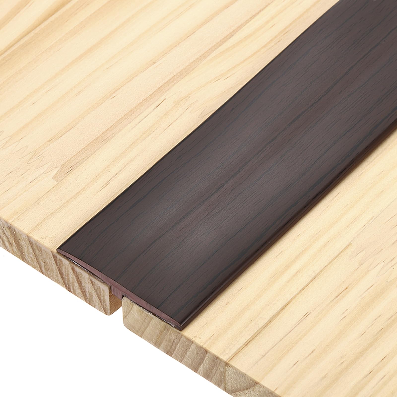 sourcing map T-Molding Transition Strips, 92cm x 5cm (L x W) PVC Floor Flat Divider Strip Self Adhesive Vinyl Flooring Edging Trim for Joining Floor Gaps Doorways, Black Walnut โ image 1