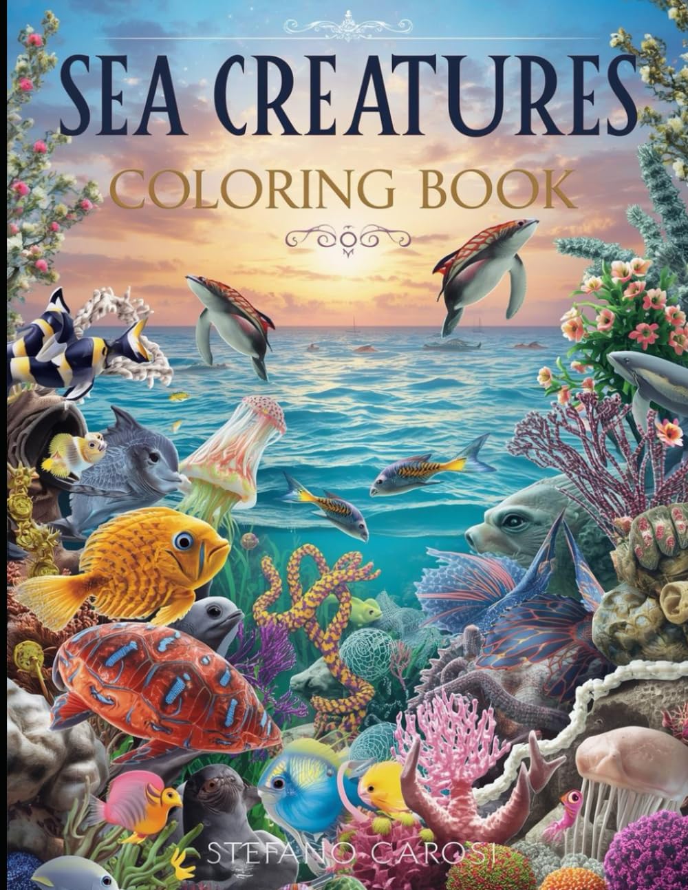 sea creaturs coloring book: 37 relaxing and sea creatures for adults and kids