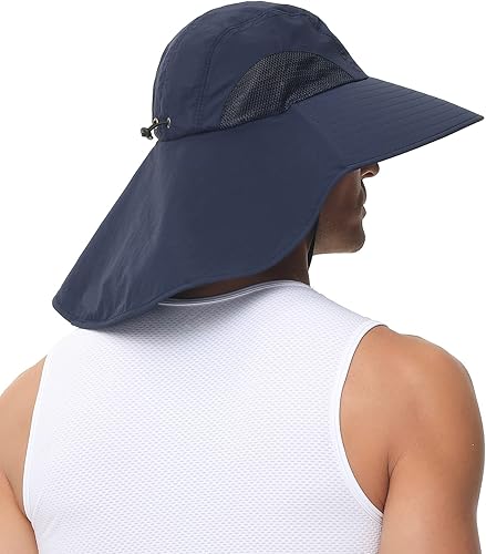 Miniatura 2 de ROYAL MATRIX Sombrero de sol al aire libre con solapa para el cuello para mujeres y hombres con protección UV, sombrero de pesca de ala ancha con