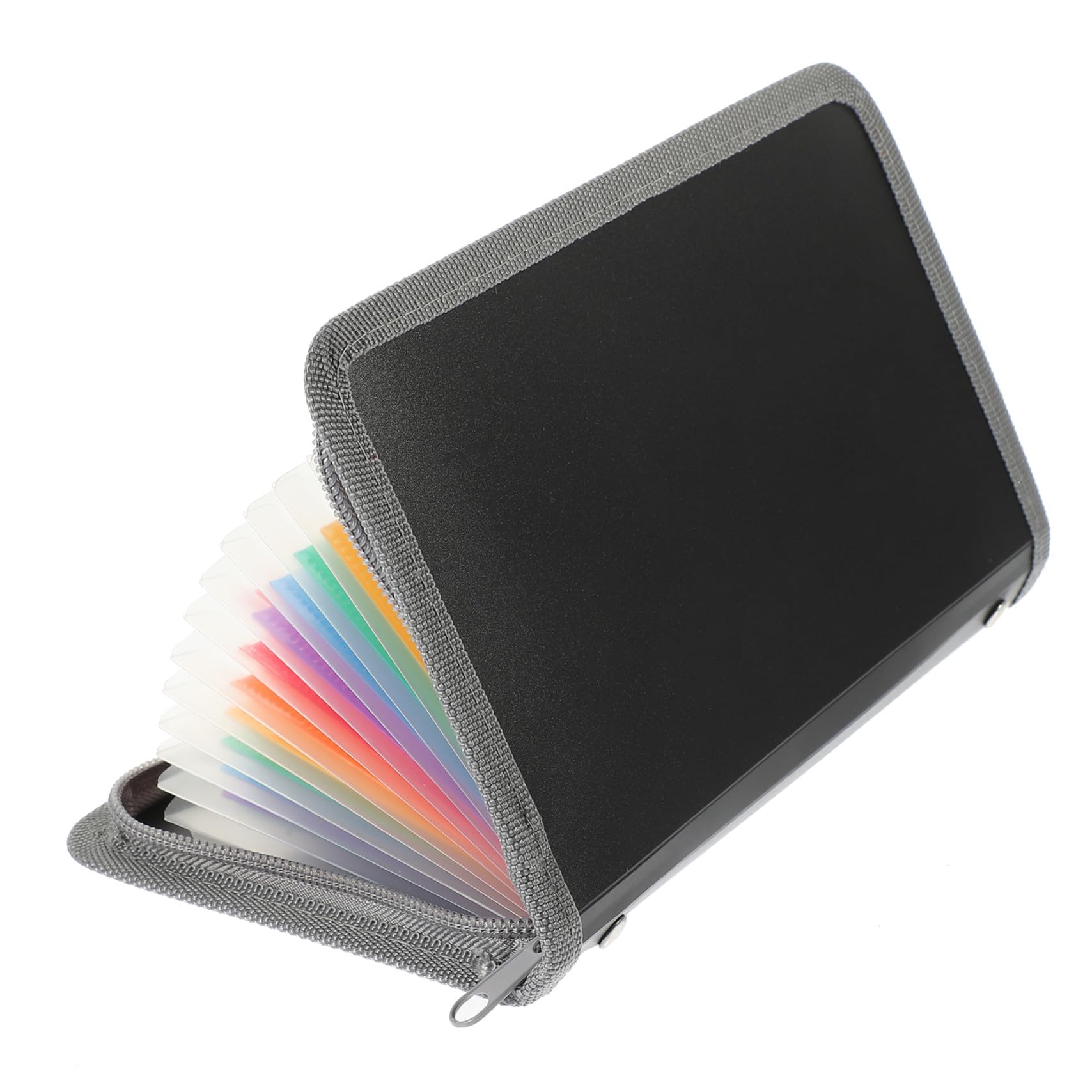 Angoily 7 Stück Akkordeon Ordner Mini Erweiterbar Kleiner Transparenter Dokumentenhalter Mehrschichtiger Datei Organizer mit Regenbogenbesatz Leichter Aktentaschen Organizer für Büro und