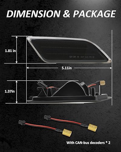 Miniatura 6 de Bestview Luces LED de posición laterales compatibles con Mercedes Benz W204 LCI C250 C300 C350 C-Class 2012-2014, lado del conductor y del pasajero,