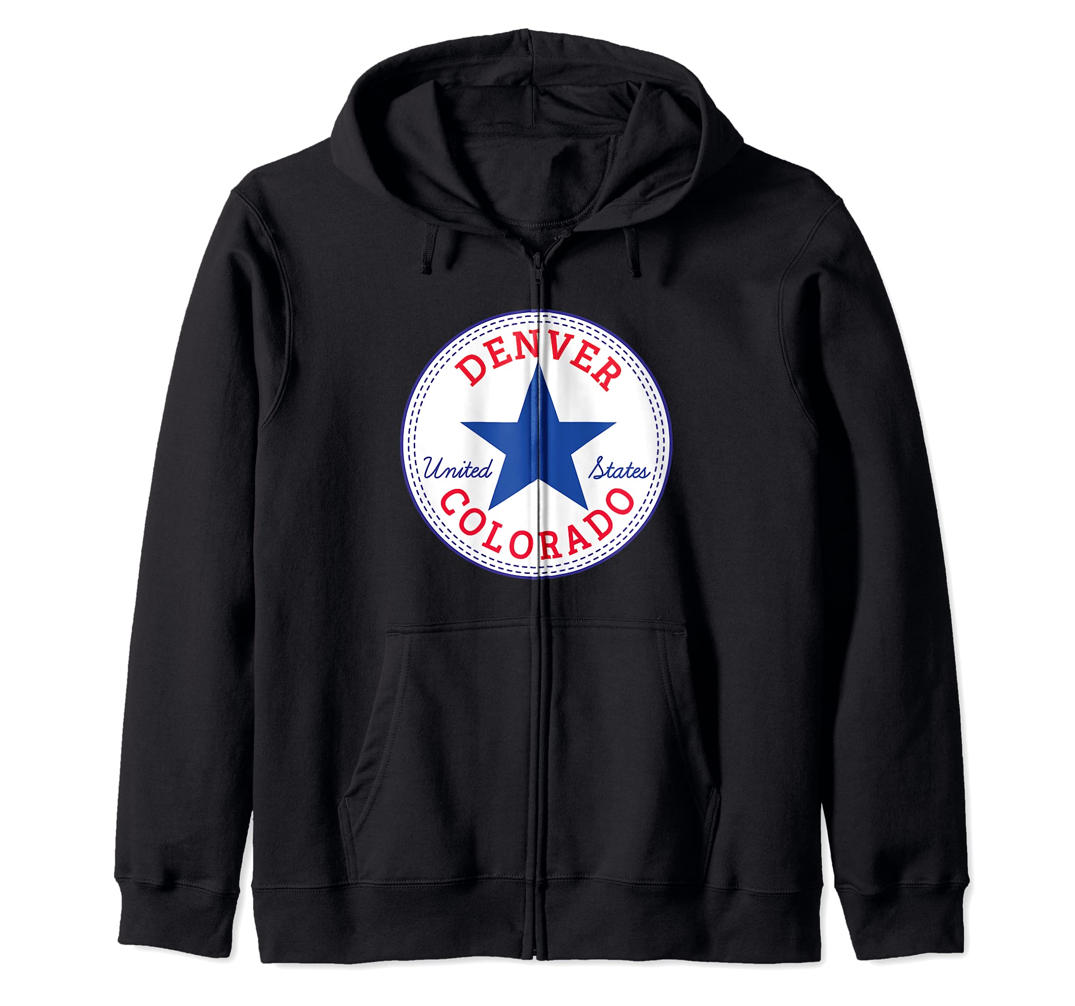 DENVER COLORADO Rocky Mountains United States of America USA Zip Hoodie, Black