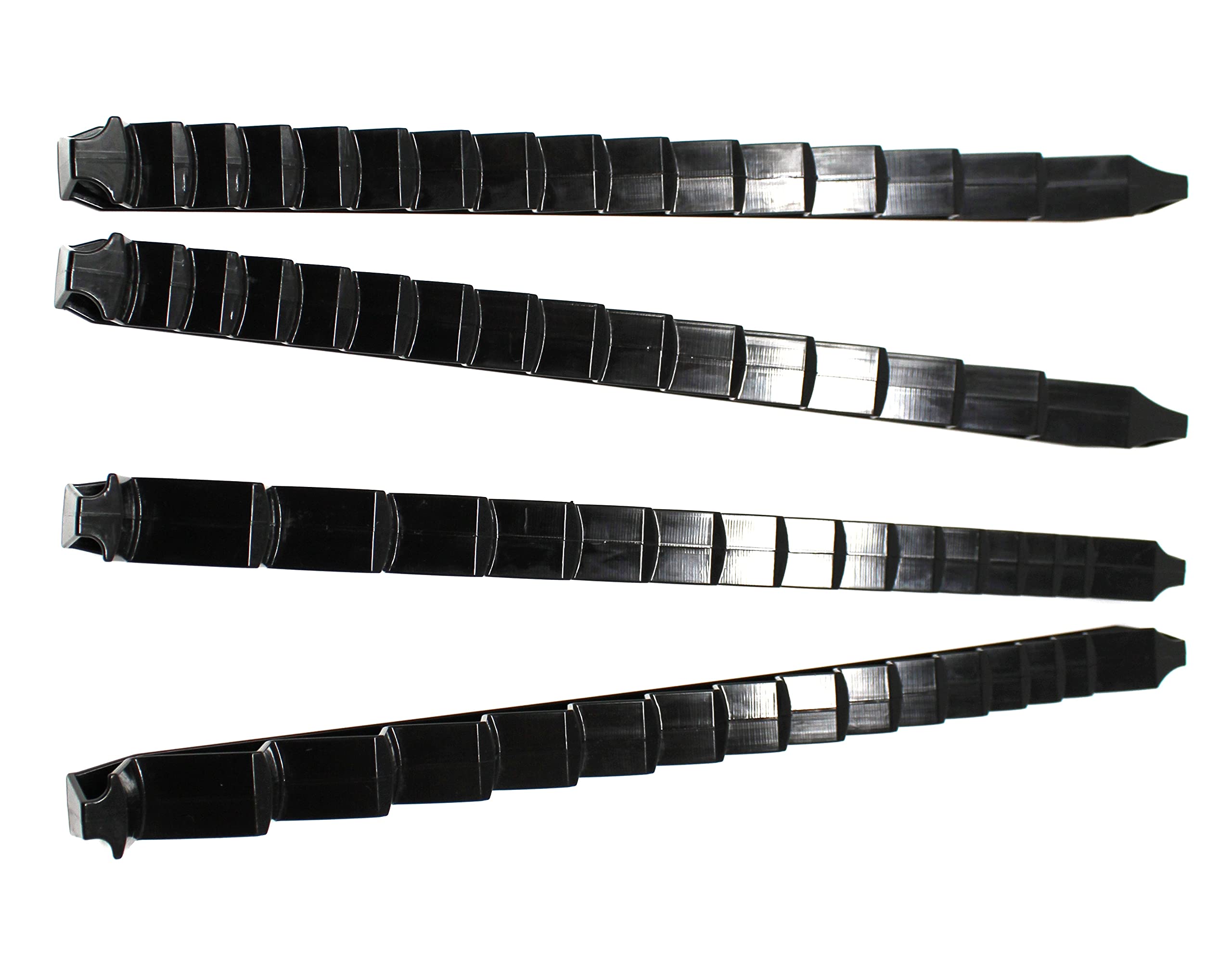 JSP ManufacturingPlastic Low Profile 30 Tool Wrench Organizer Rail 4-Piece Set - Multi-Colors (Black)