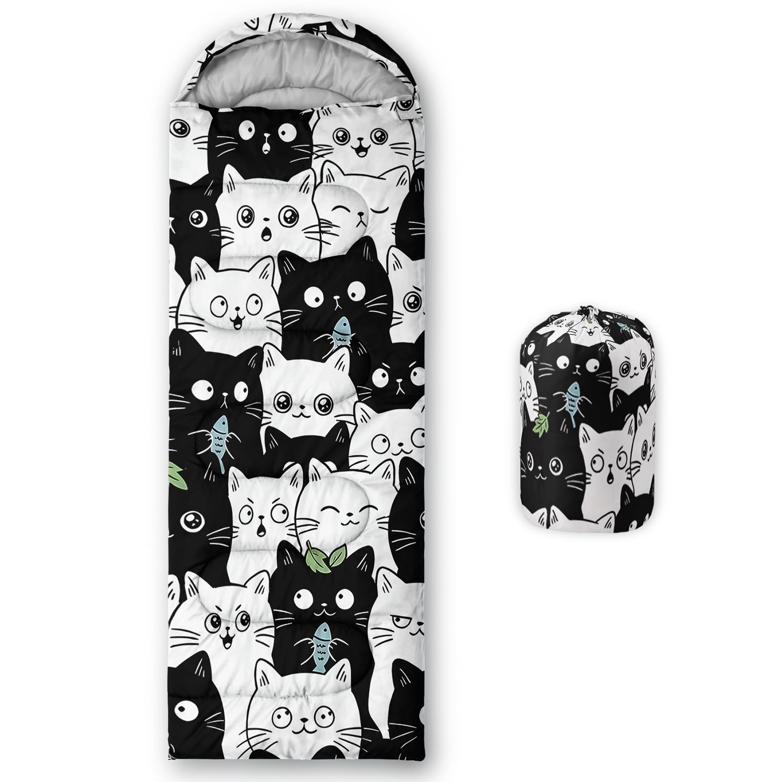 QOOMO Ball Flower Camping Sleeping Bags,3 Season Warm &amp; Cool Weather,Lightweight,Waterproof Sleeping Bags for Adults &amp; Kids,Traveling,and Outdoors,Camping Gear Equipment