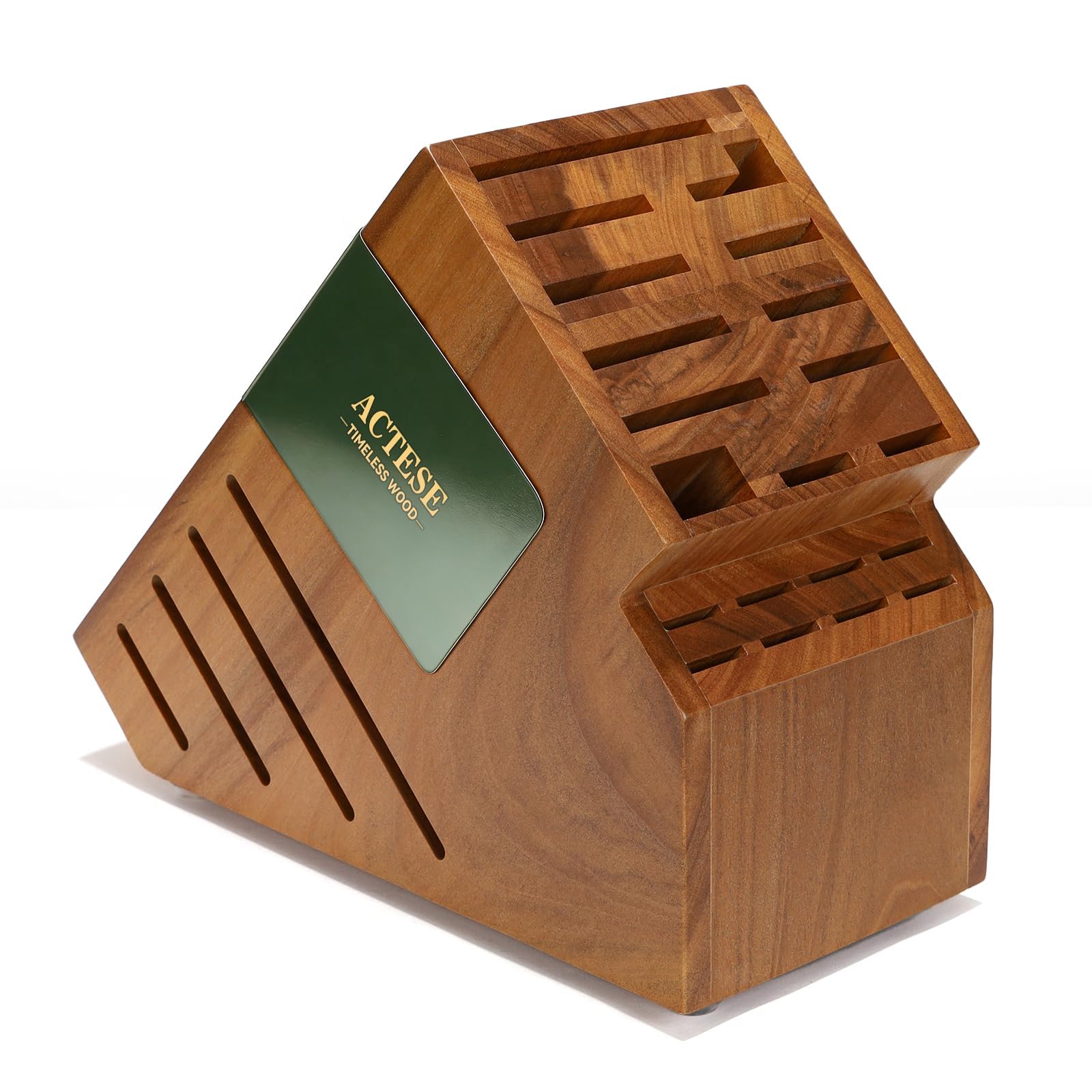 Photo 1 of ACTESE Teak Wood 20-Slot Universal Knife Block